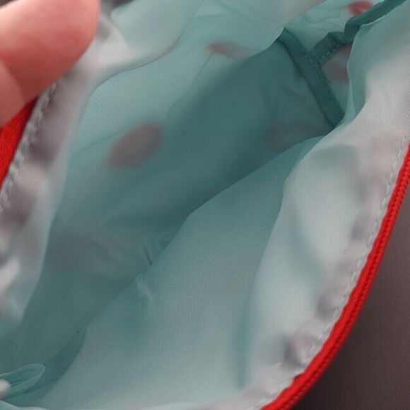 Clinique x Kate Spade Cosmetics Makeup Travel Bag Aqua & Red Lips Print - Picture 3 of 4